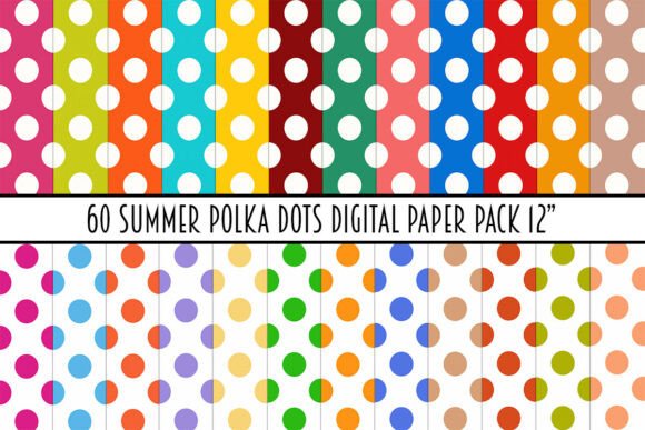 60 Summer Polka Dots Digital Paper Pack: Elevating Seasonal Design Projects