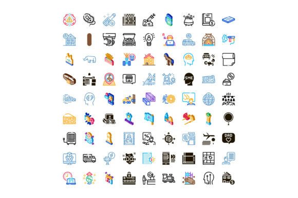 Business, Industry, and Tech Line Art Symbols
