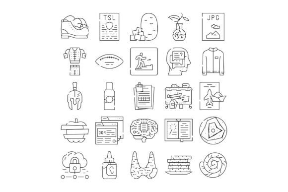 Diverse Line Icons for Modern Digital Design