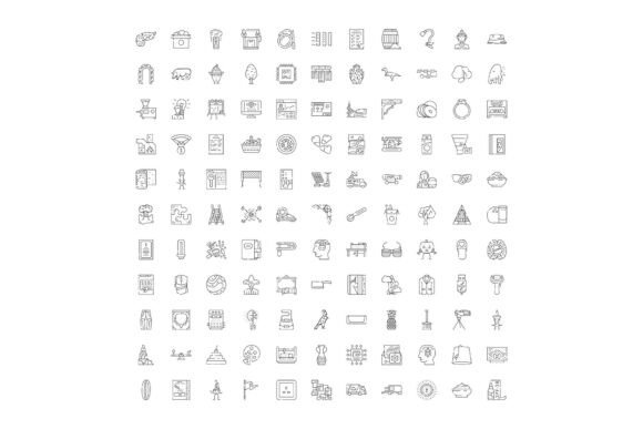 Diverse Minimalist Outline Icons for Modern Design
