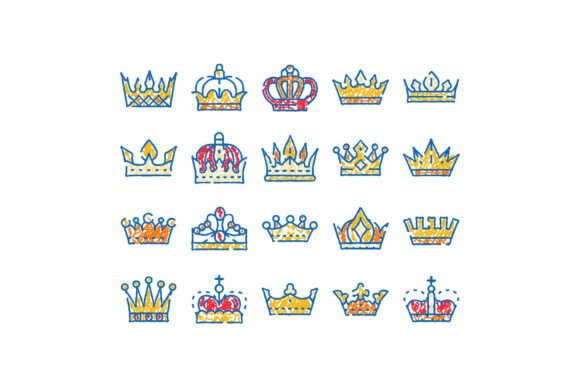 Evaluating Crown Collection Doodle Drawing Icons Re for Design Projects