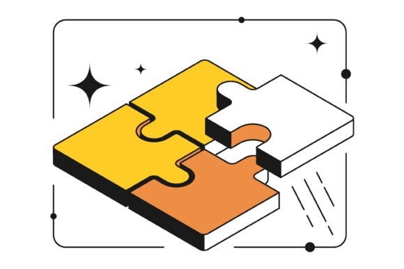 Evaluating Isometric Puzzle Pieces Put Together. Co for Professional Design