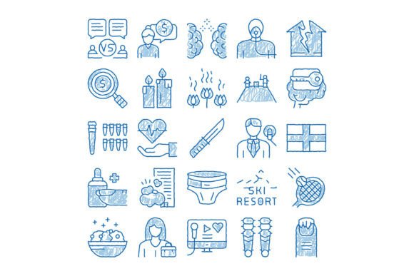 Evaluating the Hand Drawn Doodle Sketch Icons Set Concept