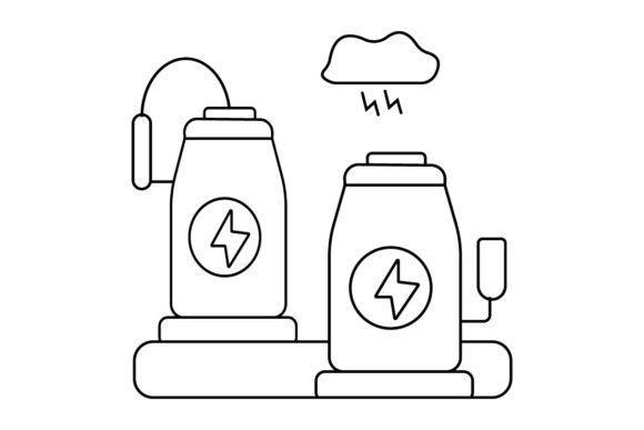 Evaluating the Line Art Power Backup System Icon Logo for Clean Energy Design Projects