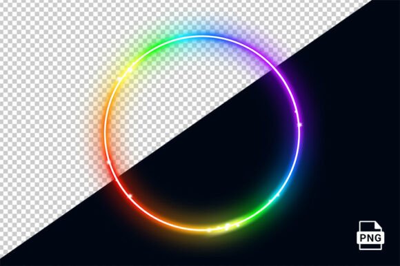Evaluating the Rainbow Neon Circle Frame PNG for High-Resolution Digital Projects