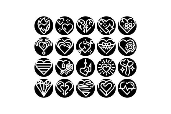 Heart Icon Set Illustrating Love Emotion: A Visual Guide for Digital Design