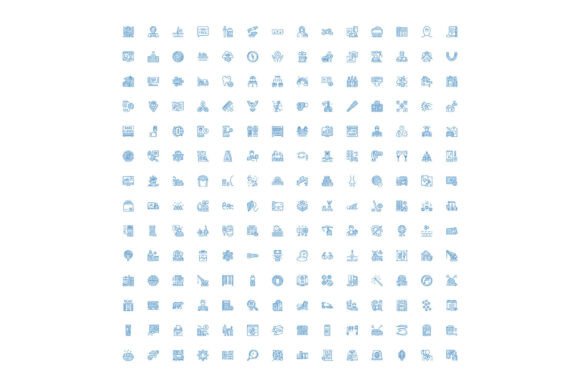 Large Collection of Blue Outline Icon Sy: Elevating Modern Web Design