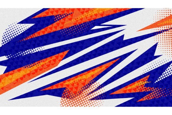 Modern and Energetic Sport Banner Design: Leveraging Sharp Geometry and Halftone Dynamics