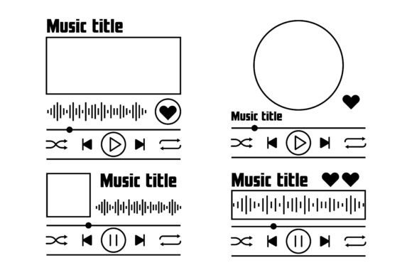 Music Player Interface Elements Set: Vector Design Kit