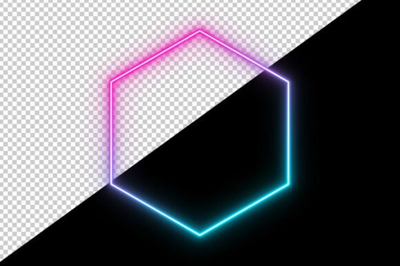 Neon Hexagon Glow Frame PNG Transparent: Strategic Application in Digital Design