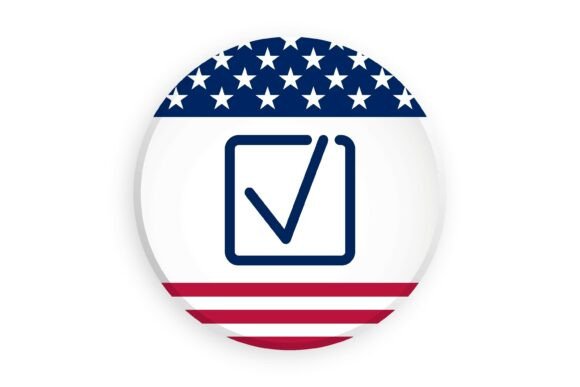 Voting Button in Colors of American Flag: Design and Functionality